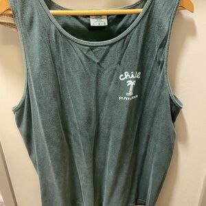 Chill St. Pete - Palm Graphic Tank Top - Green - Size Large